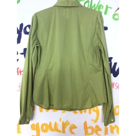Y2K D & G. DOLCE & GABBANA. Green Tuxedo Blouse. Extra Large. AS IS. STAINED - Picture 5 of 10